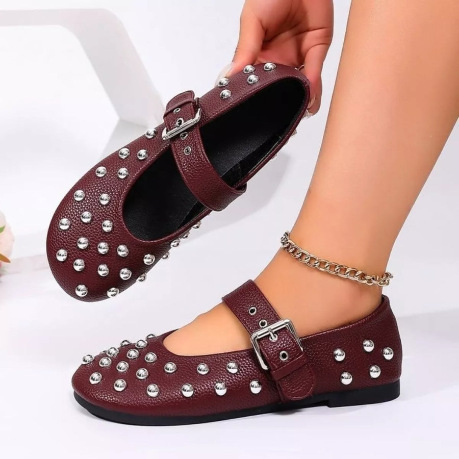 Studded Round Toe Slip-Ons Apparel and Accessories