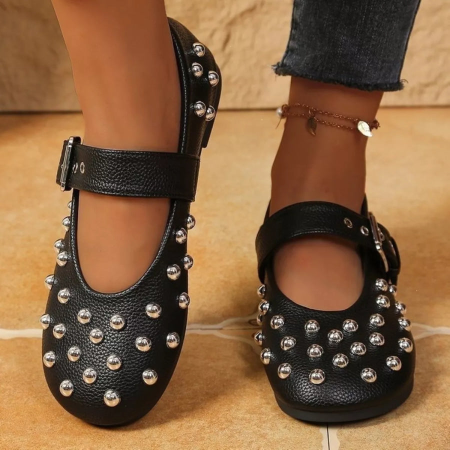 Studded Round Toe Slip-Ons Apparel and Accessories