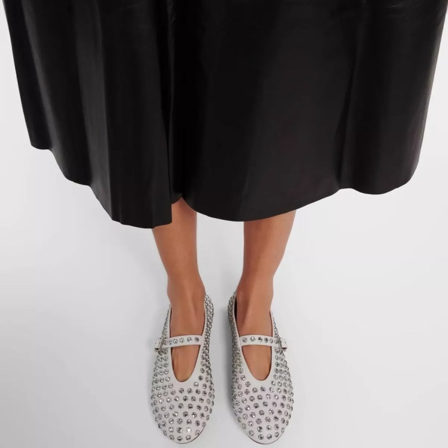 Studded Round Toe Slip-Ons White / 35 Apparel and Accessories