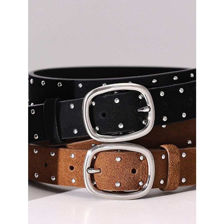Studded Silver Buckle Belt Apparel and Accessories