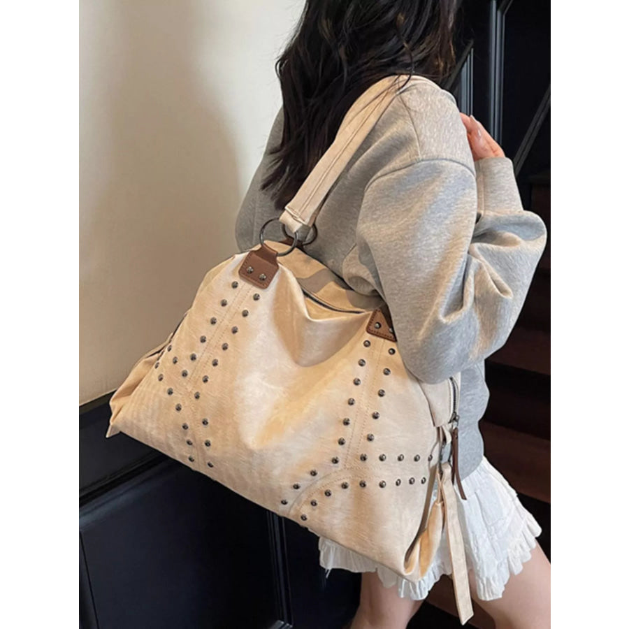 Studded Vintage-Style Handbag Apparel and Accessories