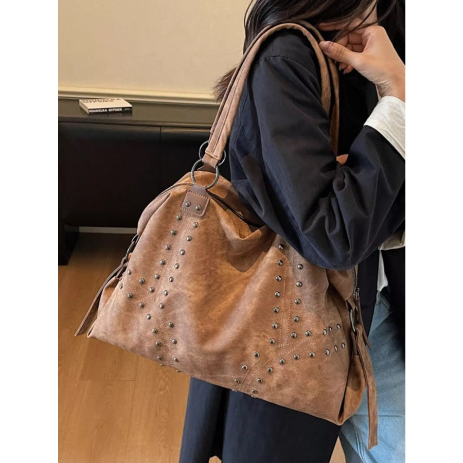 Studded Vintage-Style Handbag Apparel and Accessories