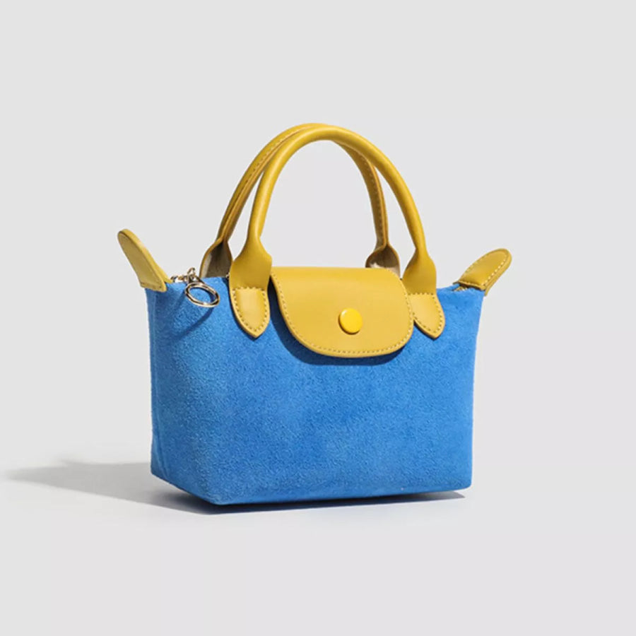 Stylish Two-Tone Suede Crossbody Bag Apparel and Accessories