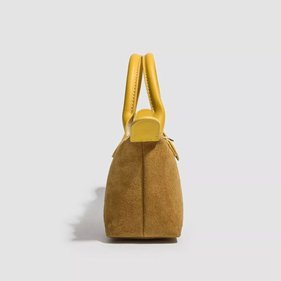 Stylish Two-Tone Suede Crossbody Bag Apparel and Accessories