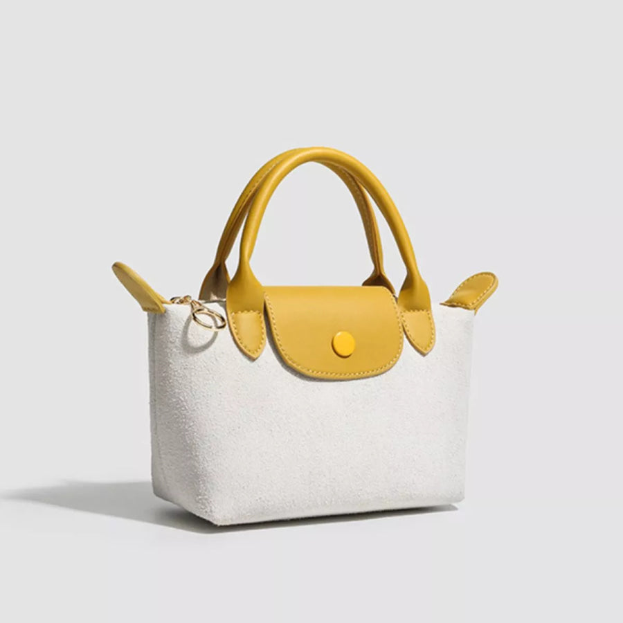Stylish Two-Tone Suede Crossbody Bag Apparel and Accessories
