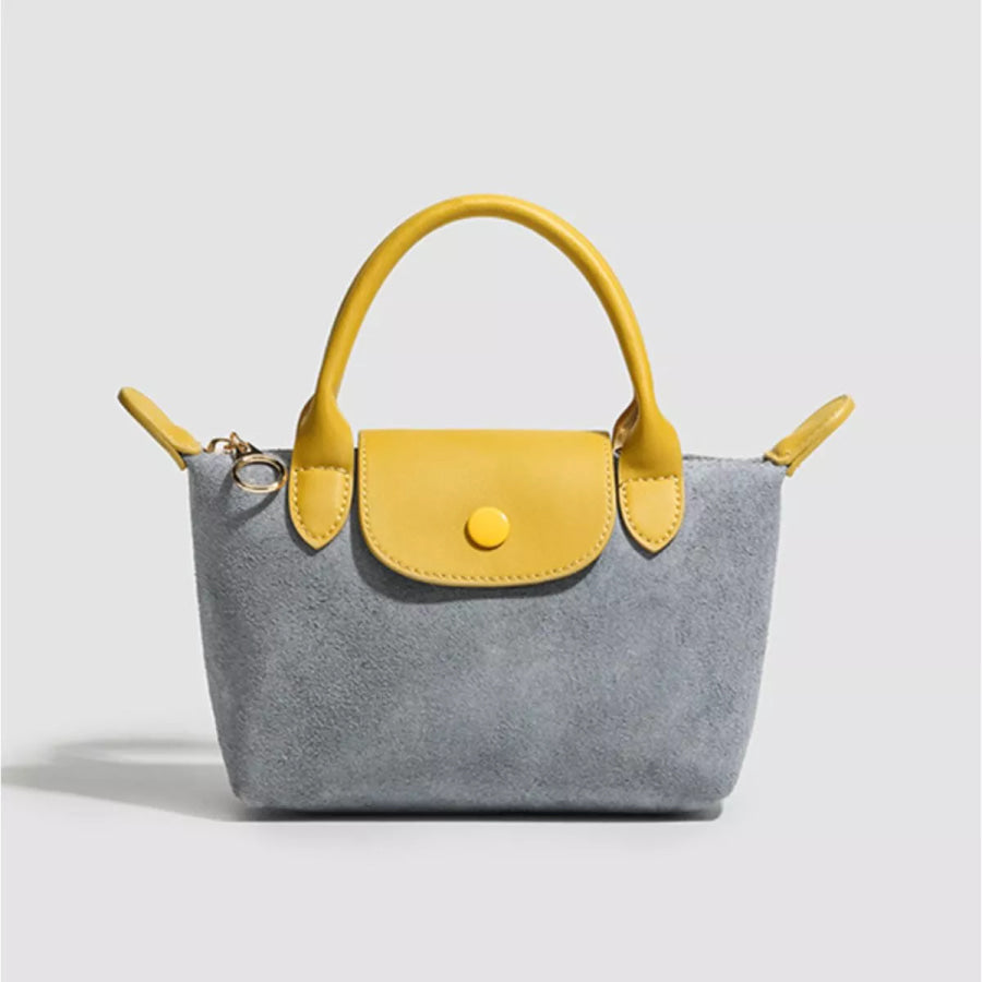 Stylish Two-Tone Suede Crossbody Bag Apparel and Accessories