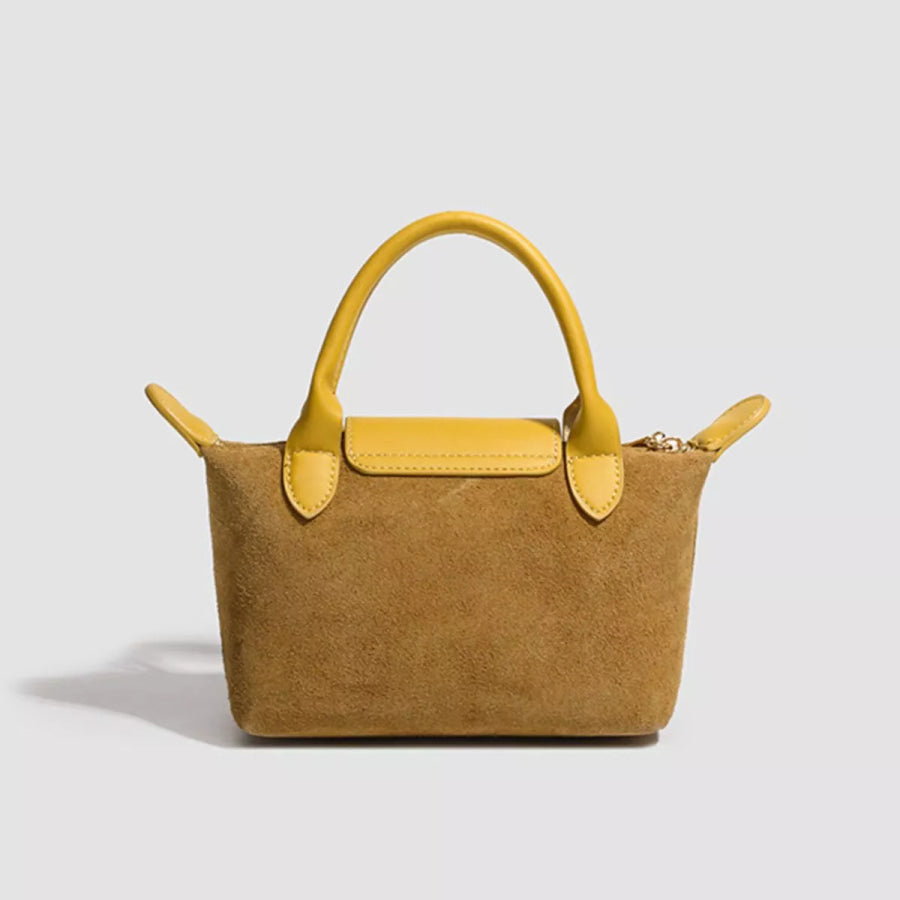 Stylish Two-Tone Suede Crossbody Bag Apparel and Accessories