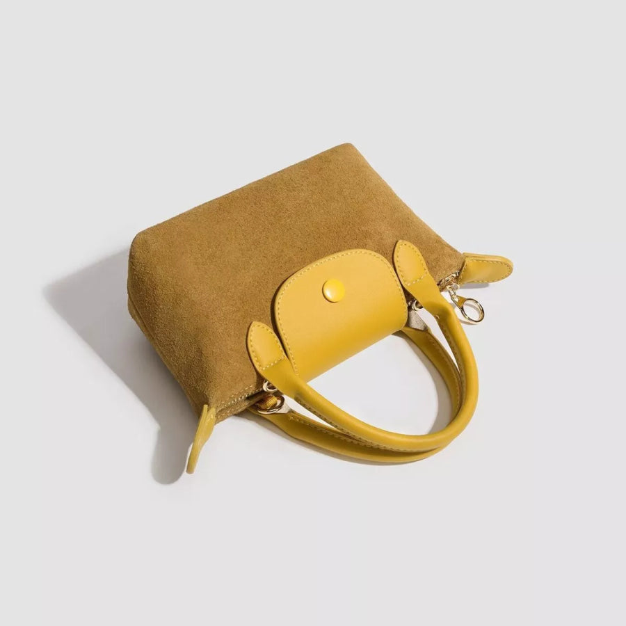 Stylish Two-Tone Suede Crossbody Bag Apparel and Accessories