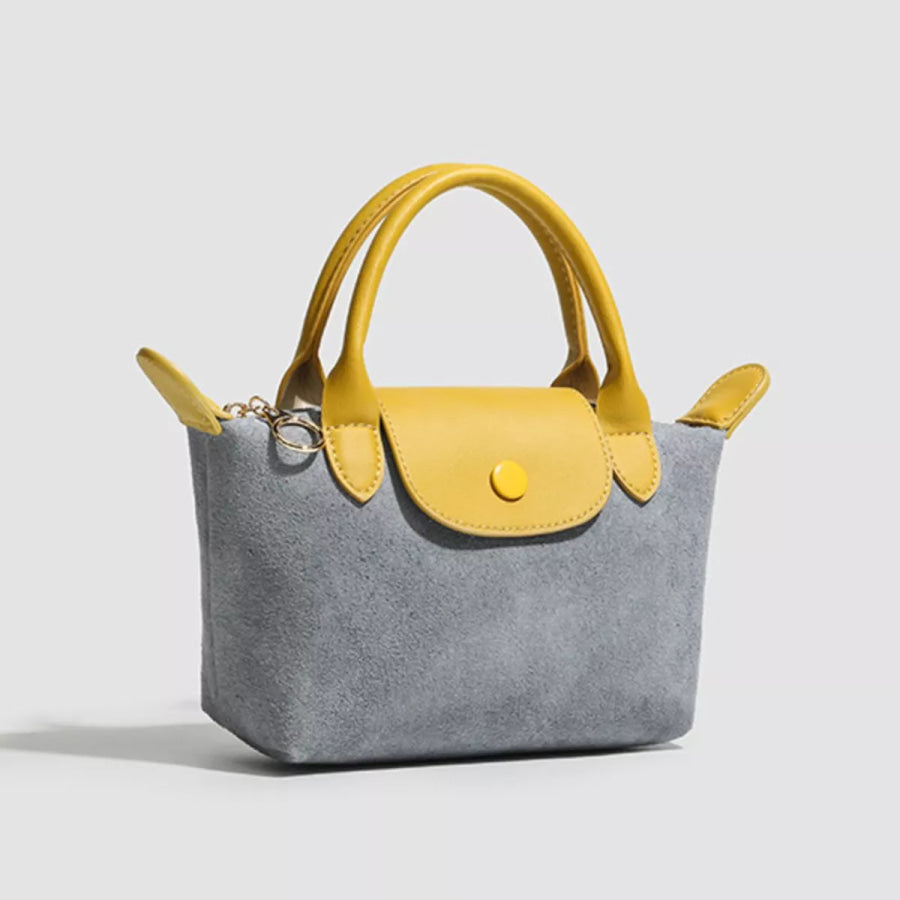 Stylish Two-Tone Suede Crossbody Bag Gray / onesize Apparel and Accessories
