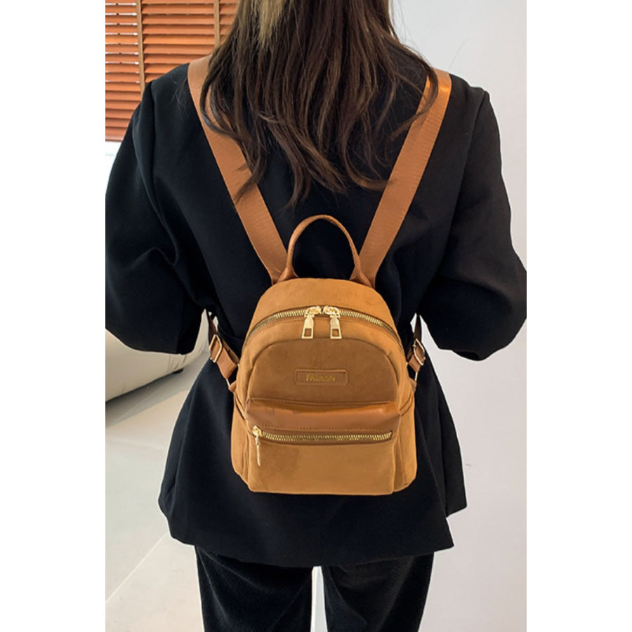 Suede Adjustable Strap Backpack Bag Apparel and Accessories