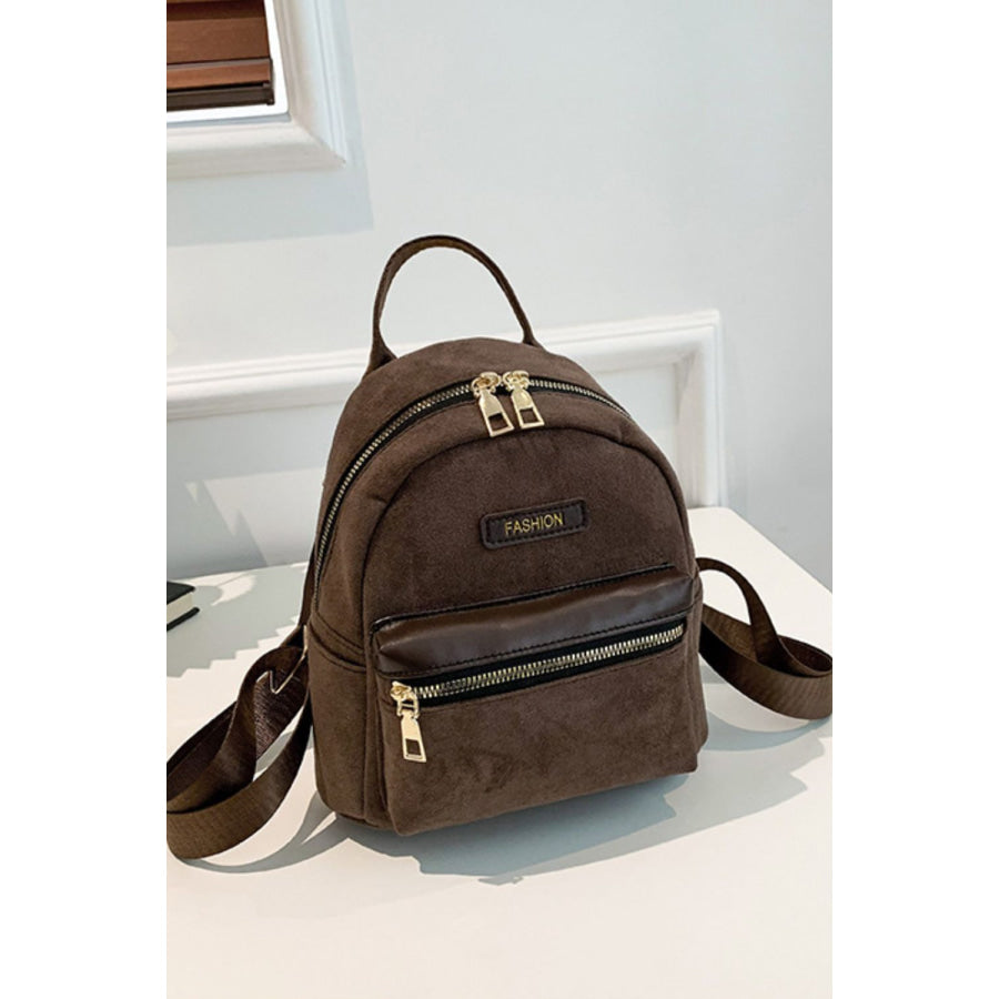 Suede Adjustable Strap Backpack Bag Apparel and Accessories