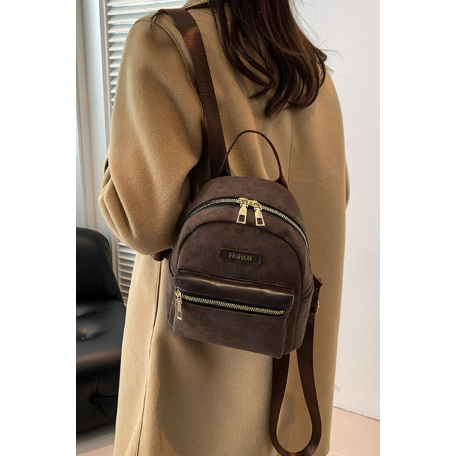 Suede Adjustable Strap Backpack Bag Apparel and Accessories