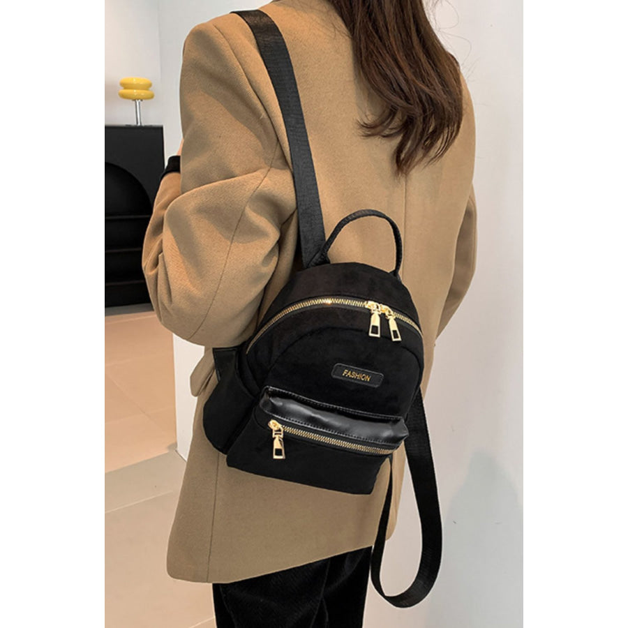 Suede Adjustable Strap Backpack Bag Apparel and Accessories