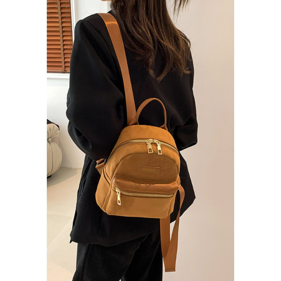 Suede Adjustable Strap Backpack Bag Apparel and Accessories