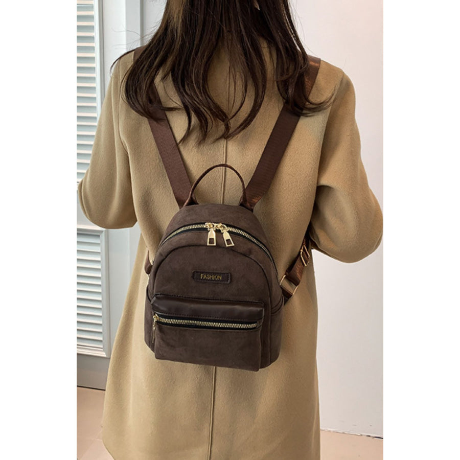 Suede Adjustable Strap Backpack Bag Apparel and Accessories