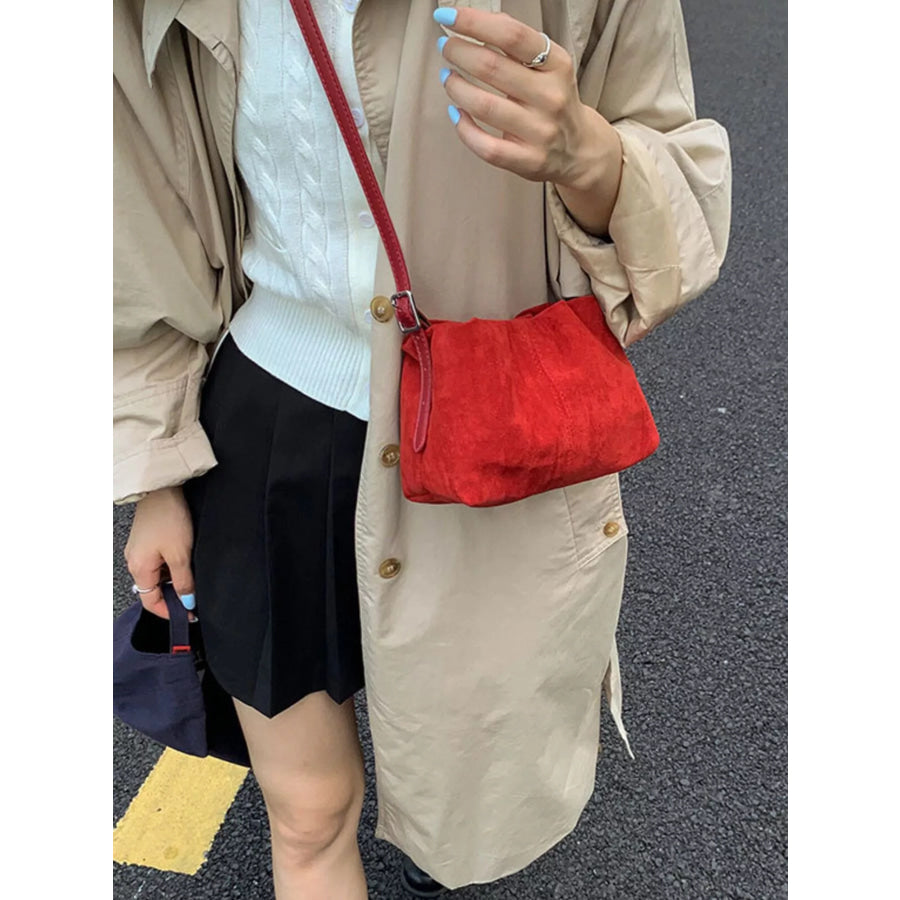 Suede Adjustable Strap Crossbody Bag Apparel and Accessories