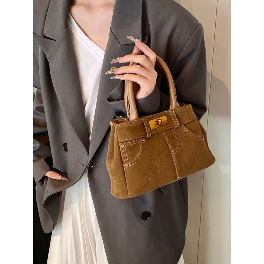 Suede Adjustable Strap Double-Use Handbag Apparel and Accessories