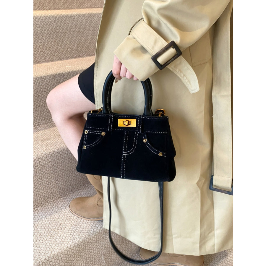 Suede Adjustable Strap Double-Use Handbag Apparel and Accessories