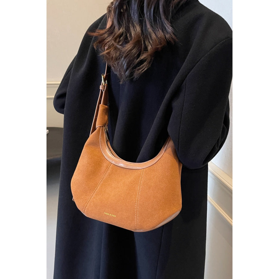 Suede Adjustable Strap Shoulder Bag Apparel and Accessories