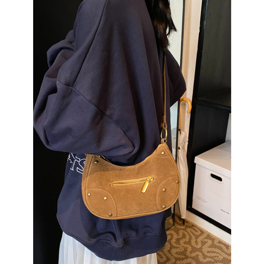 Suede Adjustable Strap Shoulder Bag Apparel and Accessories