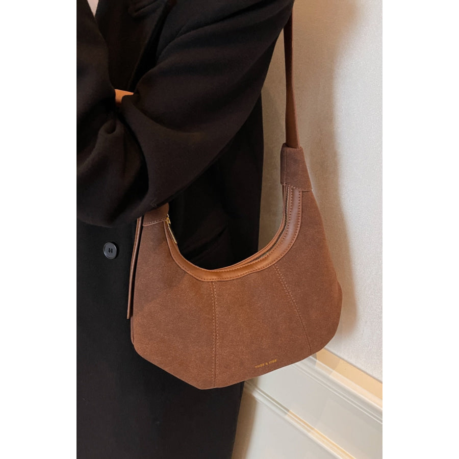 Suede Adjustable Strap Shoulder Bag Apparel and Accessories