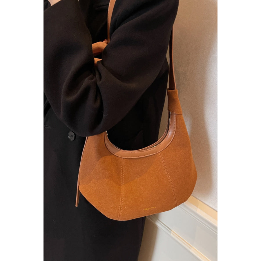 Suede Adjustable Strap Shoulder Bag Apparel and Accessories