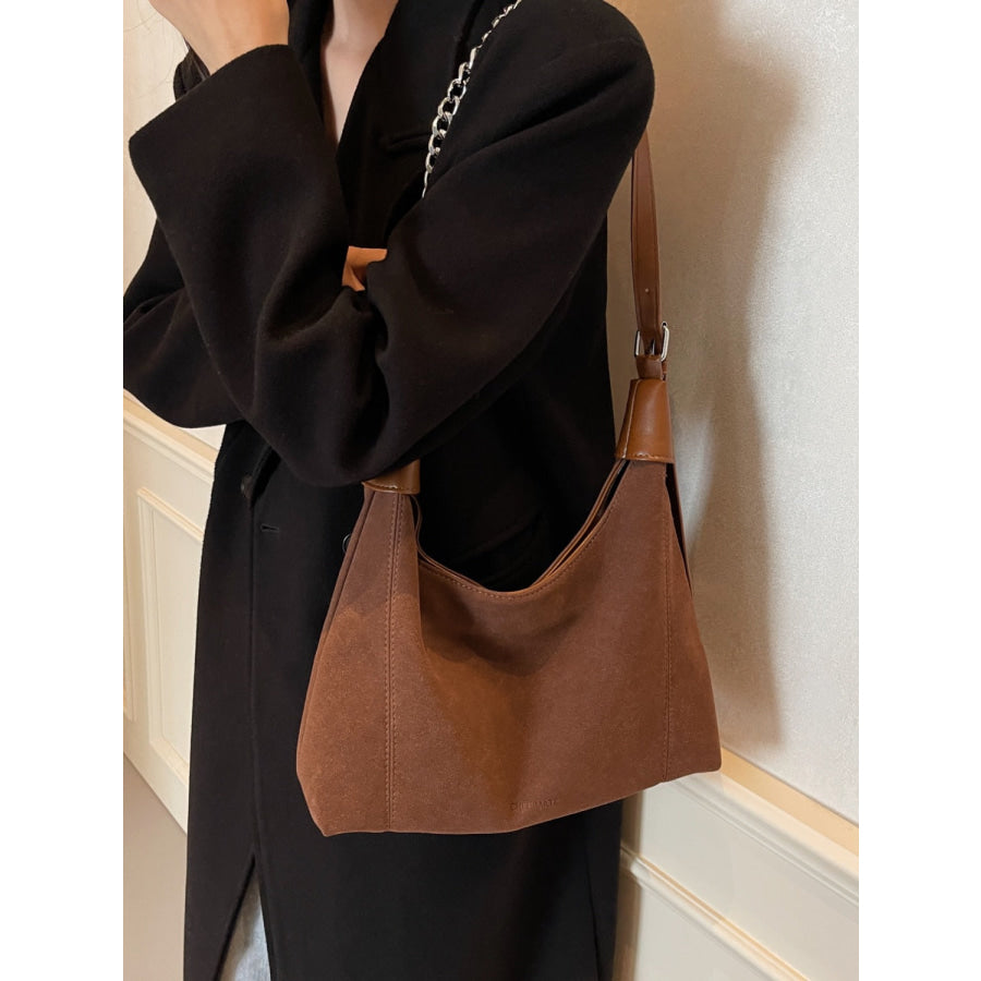 Suede Adjustable Strap Shoulder Bag Apparel and Accessories