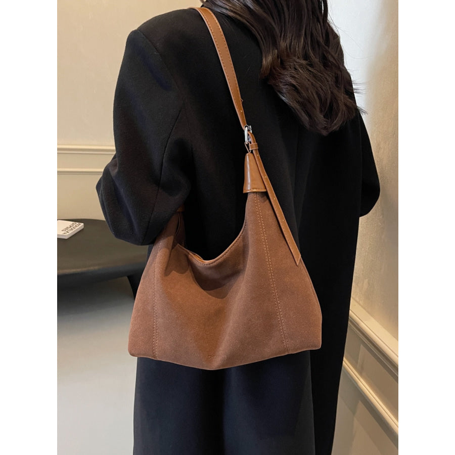 Suede Adjustable Strap Shoulder Bag Apparel and Accessories