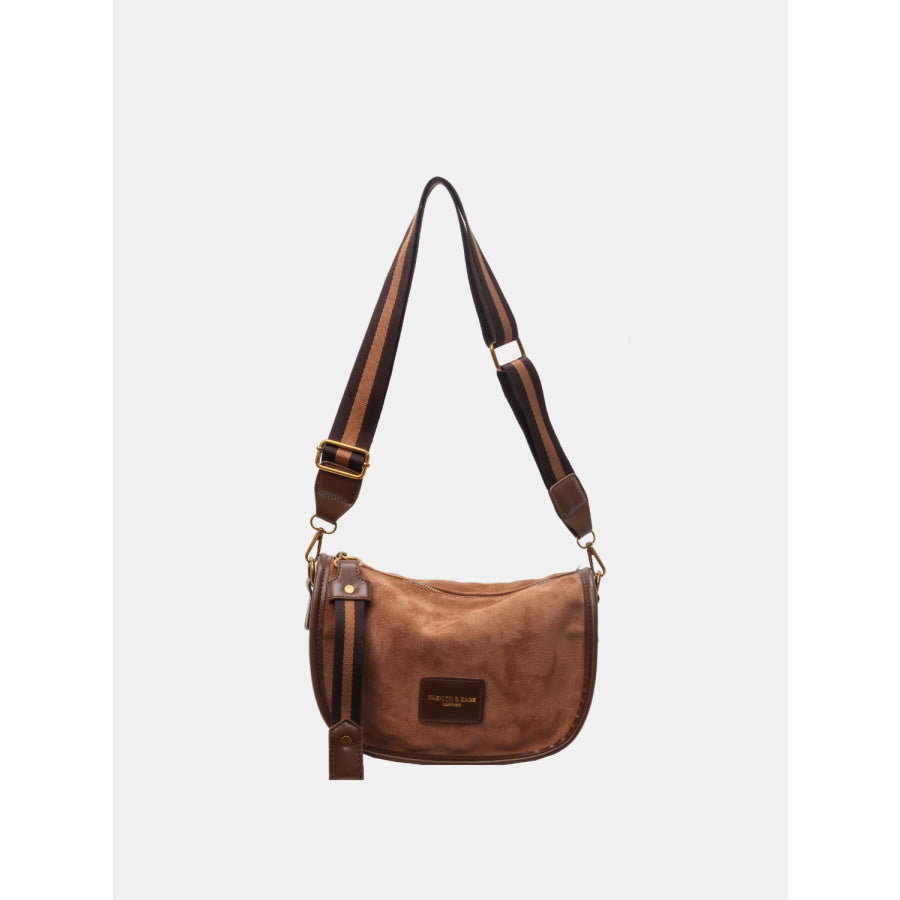 Suede Adjustable Strap Shoulder Bag Apparel and Accessories