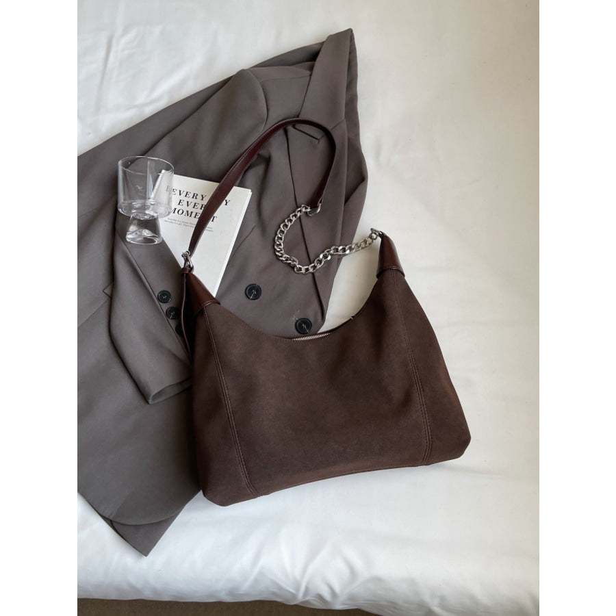 Suede Adjustable Strap Shoulder Bag Apparel and Accessories