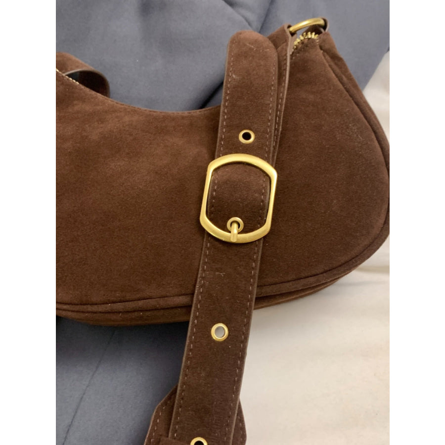 Suede Adjustable Strap Shoulder Bag Apparel and Accessories