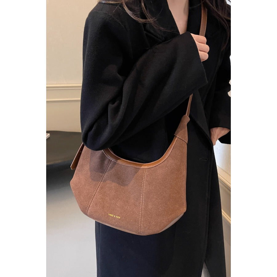 Suede Adjustable Strap Shoulder Bag Apparel and Accessories