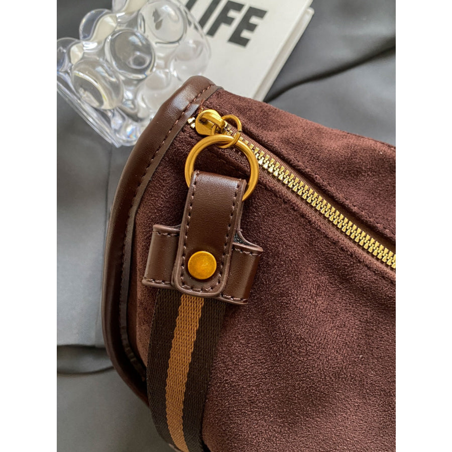 Suede Adjustable Strap Shoulder Bag Apparel and Accessories