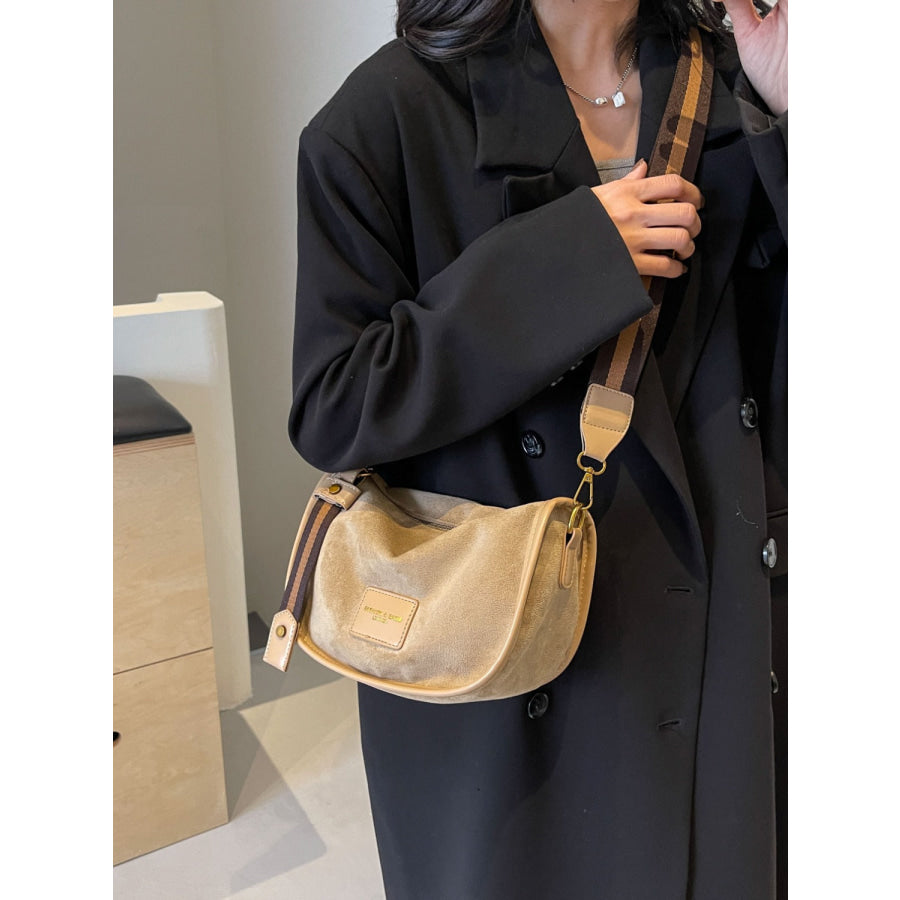 Suede Adjustable Strap Shoulder Bag Apparel and Accessories