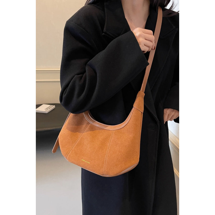 Suede Adjustable Strap Shoulder Bag Apparel and Accessories