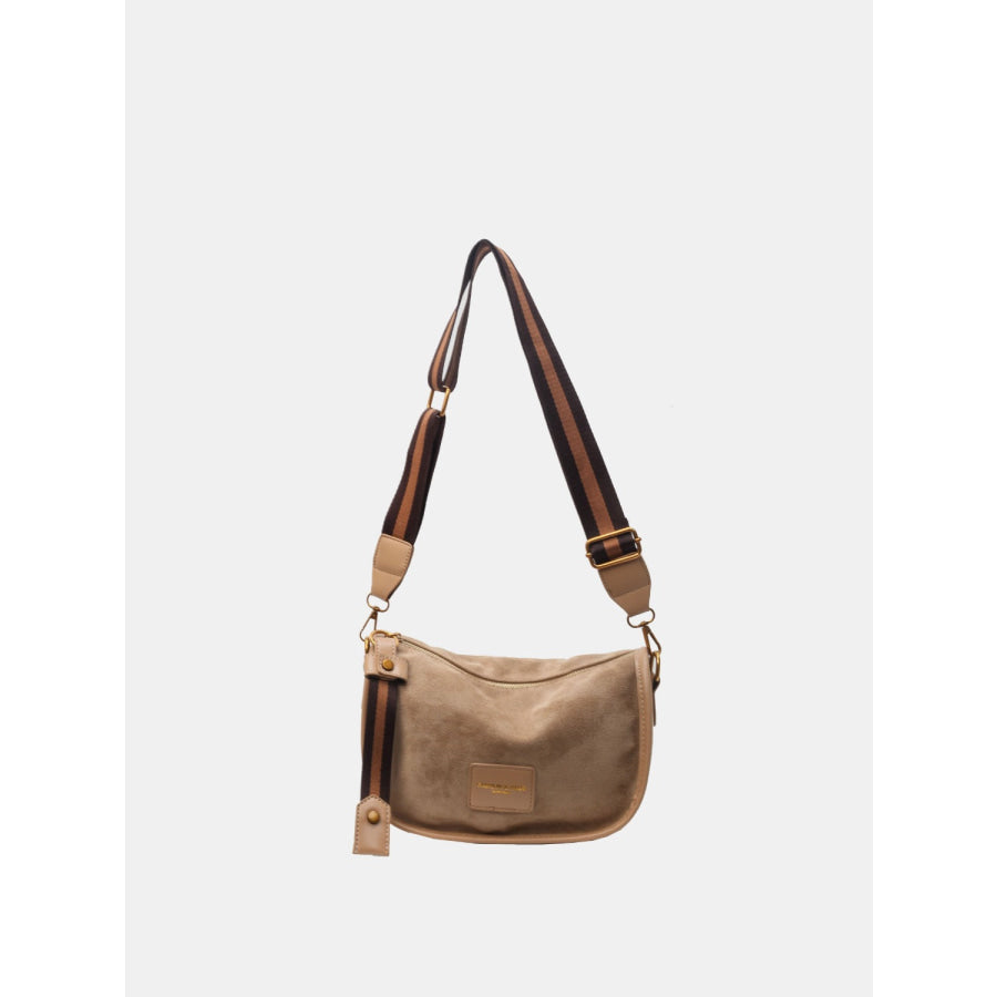 Suede Adjustable Strap Shoulder Bag Apparel and Accessories