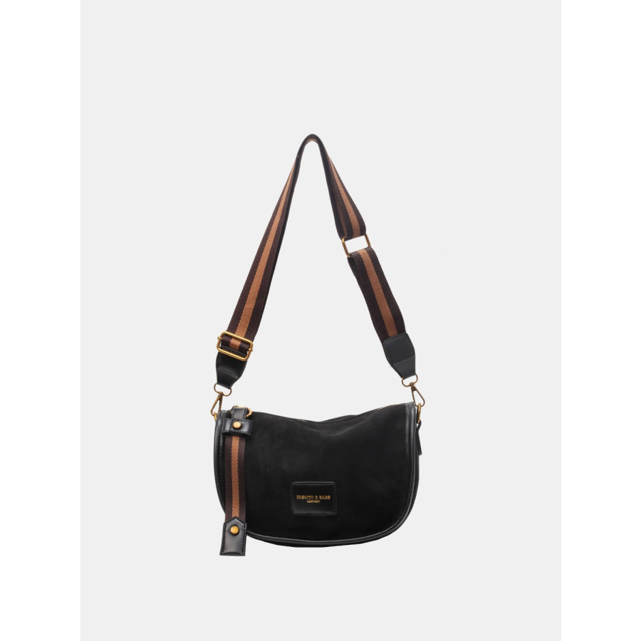 Suede Adjustable Strap Shoulder Bag Apparel and Accessories