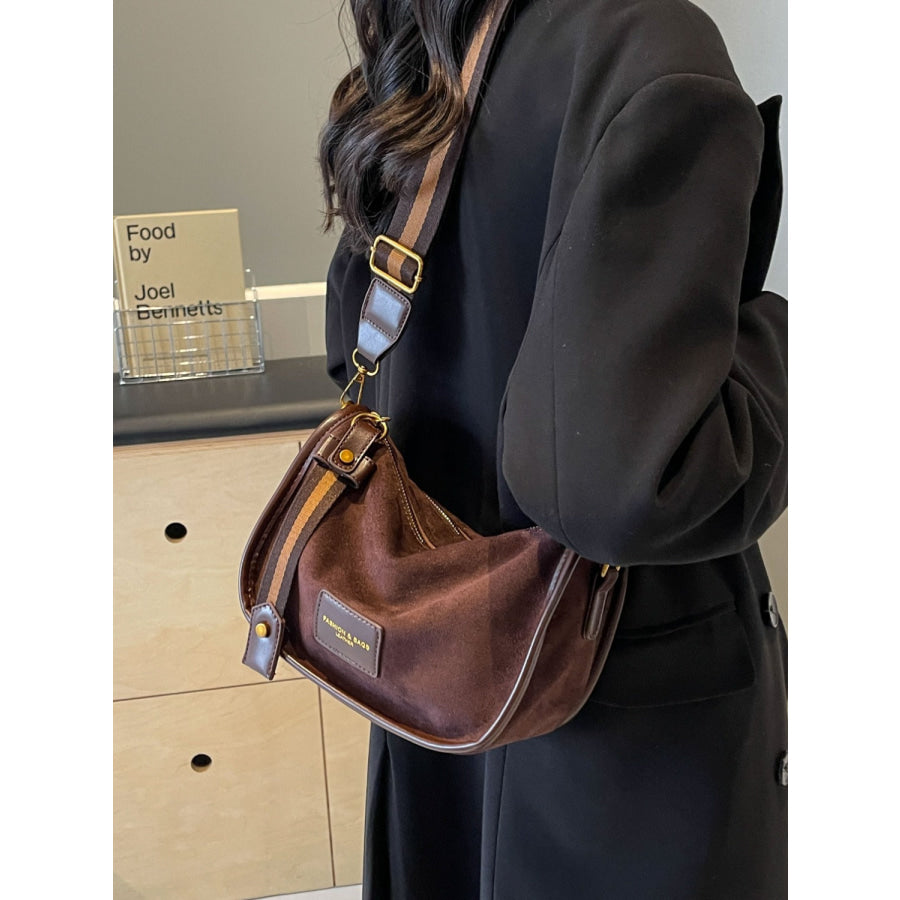 Suede Adjustable Strap Shoulder Bag Apparel and Accessories