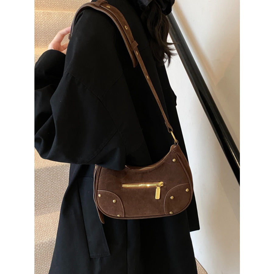 Suede Adjustable Strap Shoulder Bag Apparel and Accessories