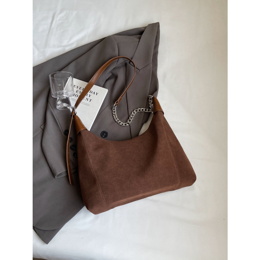 Suede Adjustable Strap Shoulder Bag Apparel and Accessories