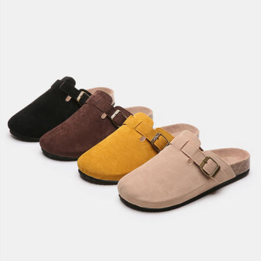 Suede Closed Toe Buckle Slide Clothing