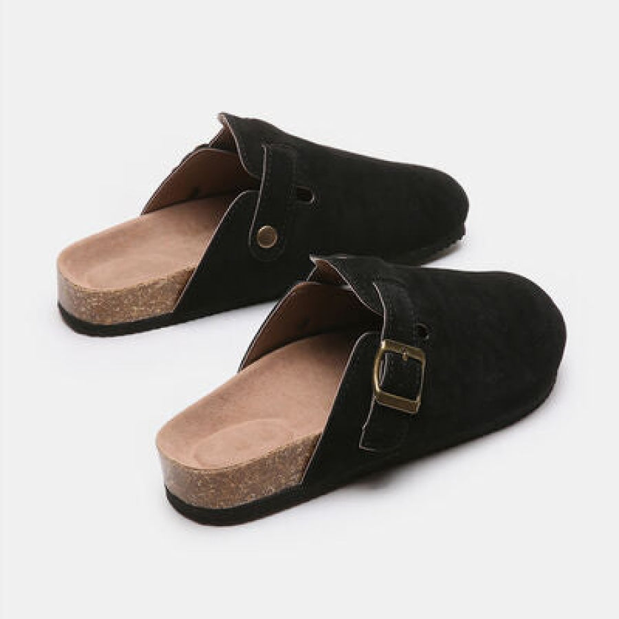 Suede Closed Toe Buckle Slide Clothing