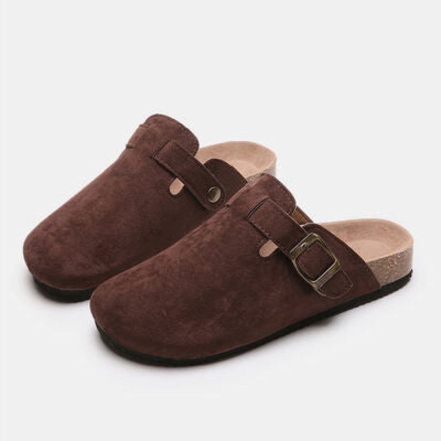 Suede Closed Toe Buckle Slide Clothing