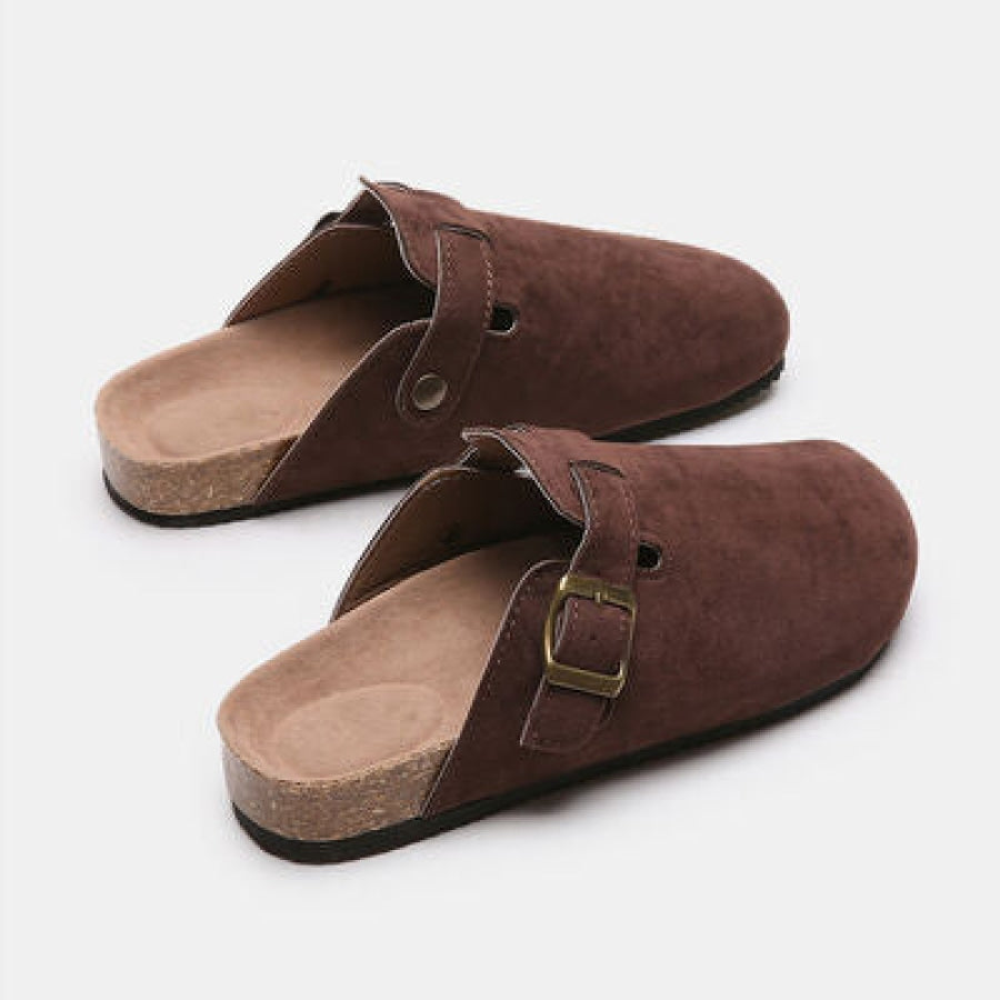 Suede Closed Toe Buckle Slide Clothing