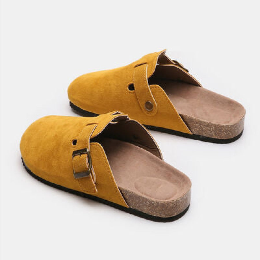 Suede Closed Toe Buckle Slide Clothing