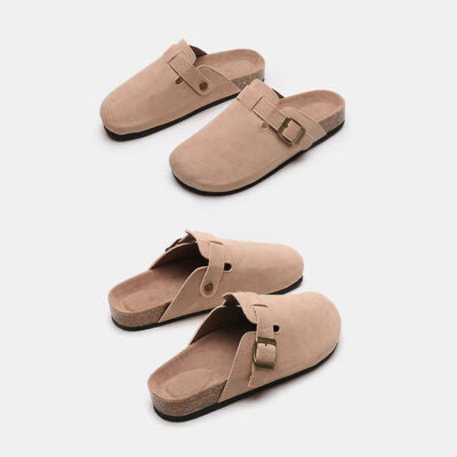 Suede Closed Toe Buckle Slide Clothing