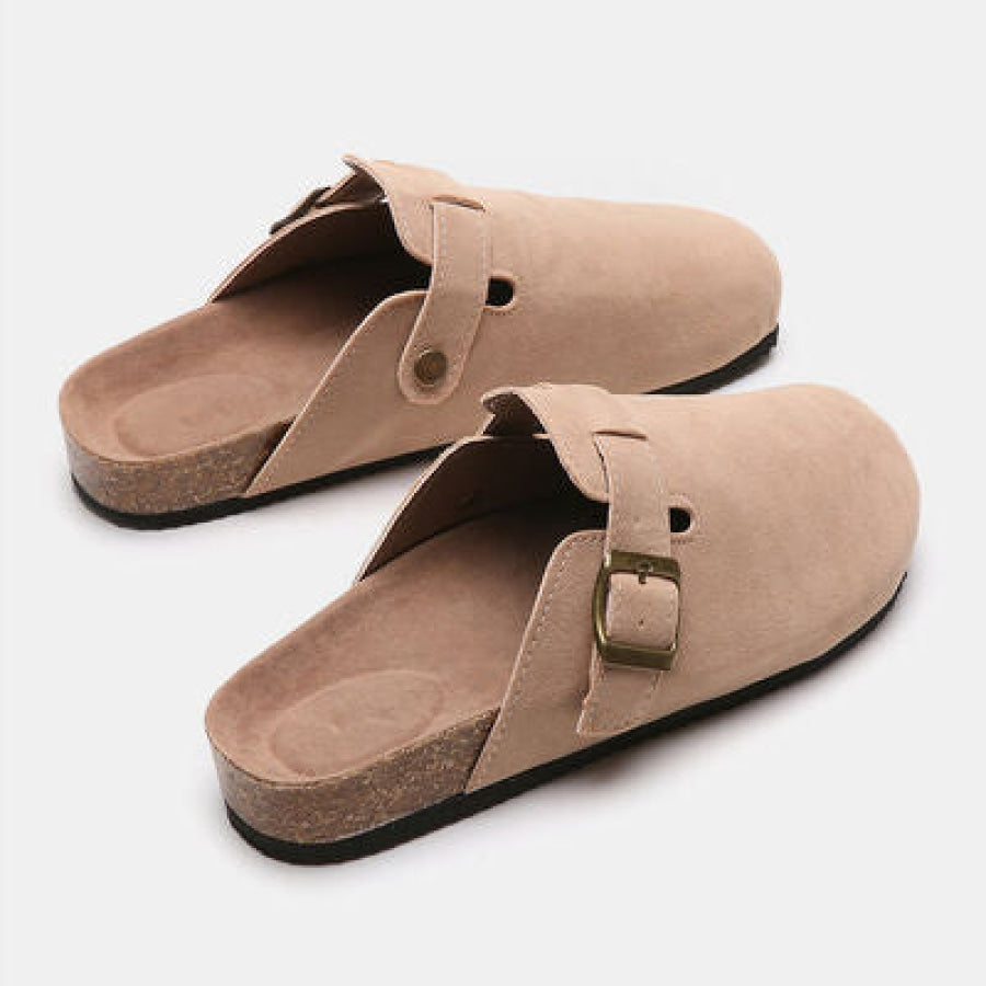 Suede Closed Toe Buckle Slide Clothing