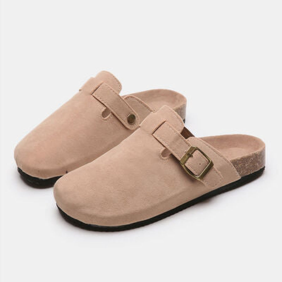 Suede Closed Toe Buckle Slide Clothing