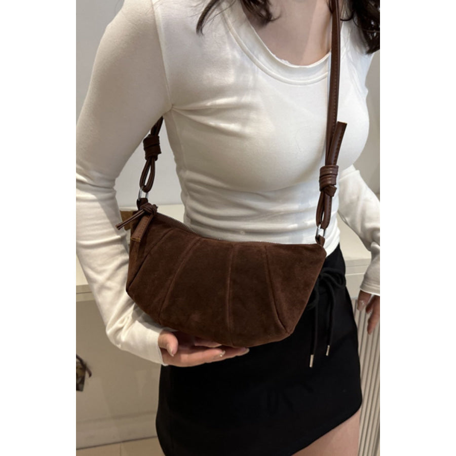 Suede Croissant Shape Shoulder Bag Apparel and Accessories