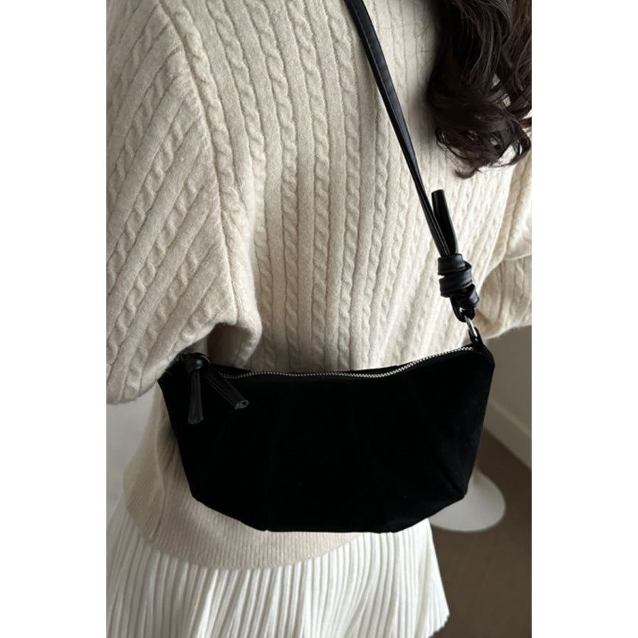 Suede Croissant Shape Shoulder Bag Apparel and Accessories